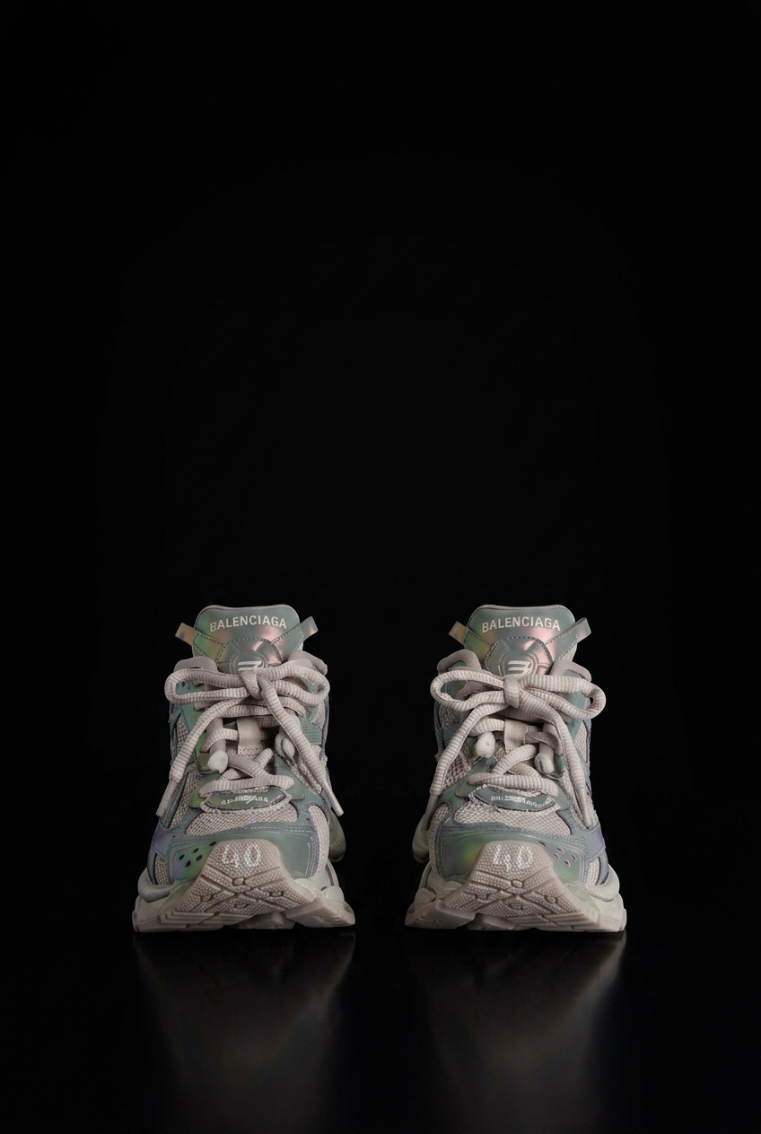 Runner Iridescent Sneaker in Beige/pink