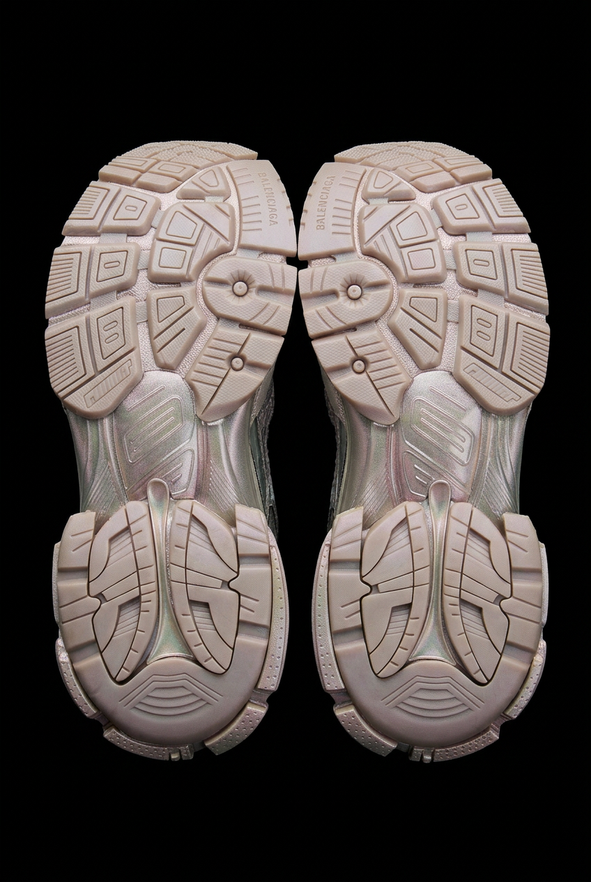 Runner Iridescent Sneaker in Beige/pink