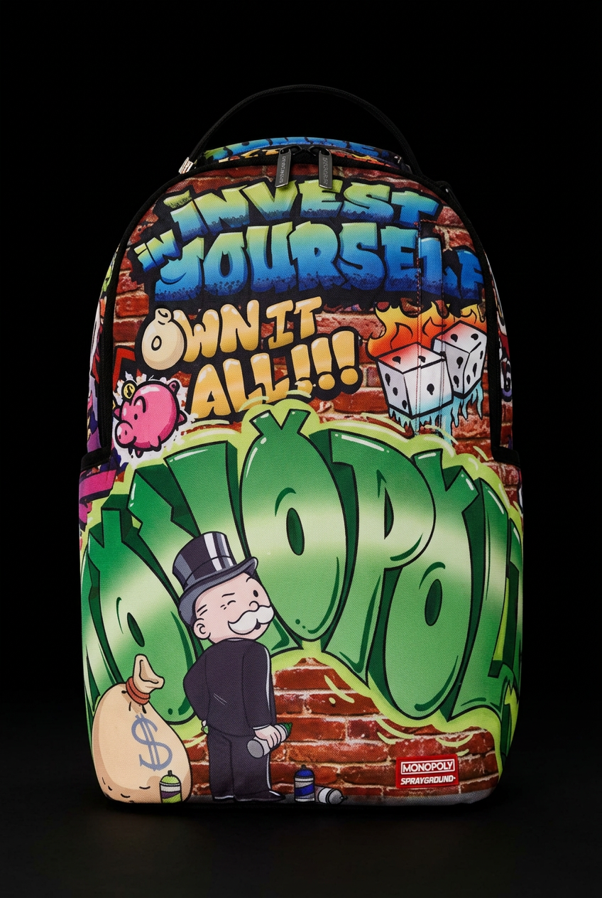 Sprayground Monopoly Graffiti Gold Rush DLXR Backpack