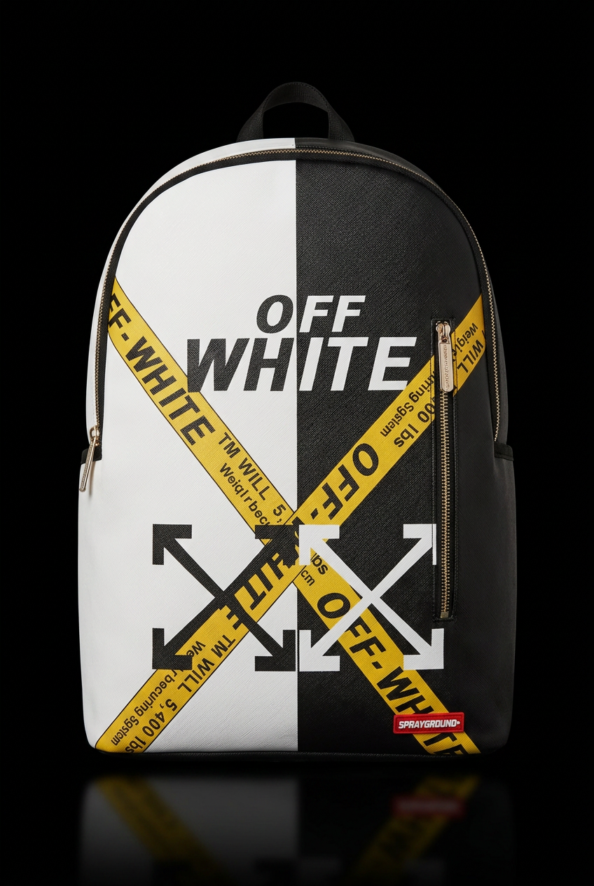 Off-White × Sprayground white and black