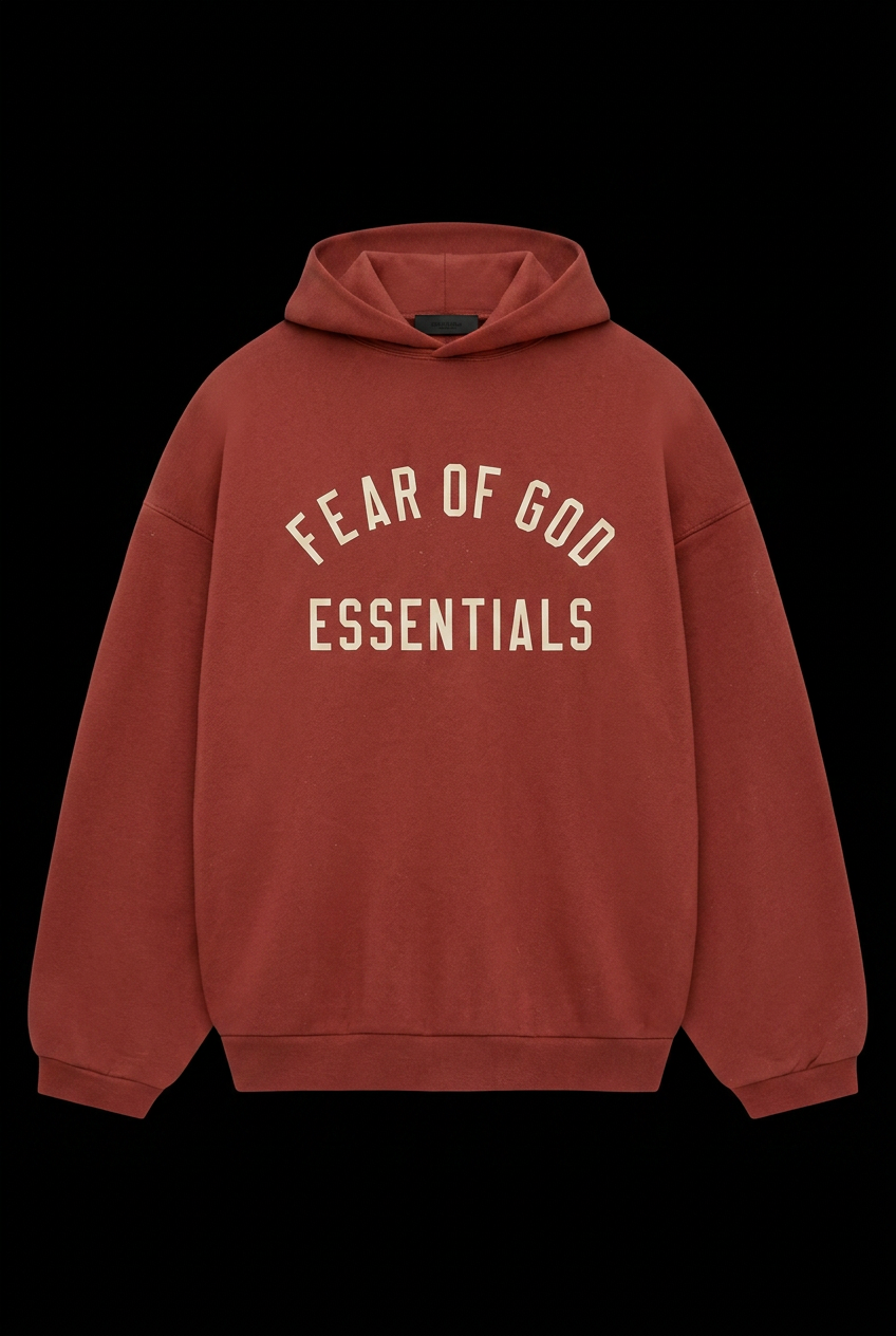 Fear of God Essentials Fleece Hoodie Crimson