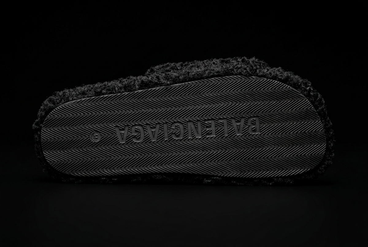Balenciaga slides furry black