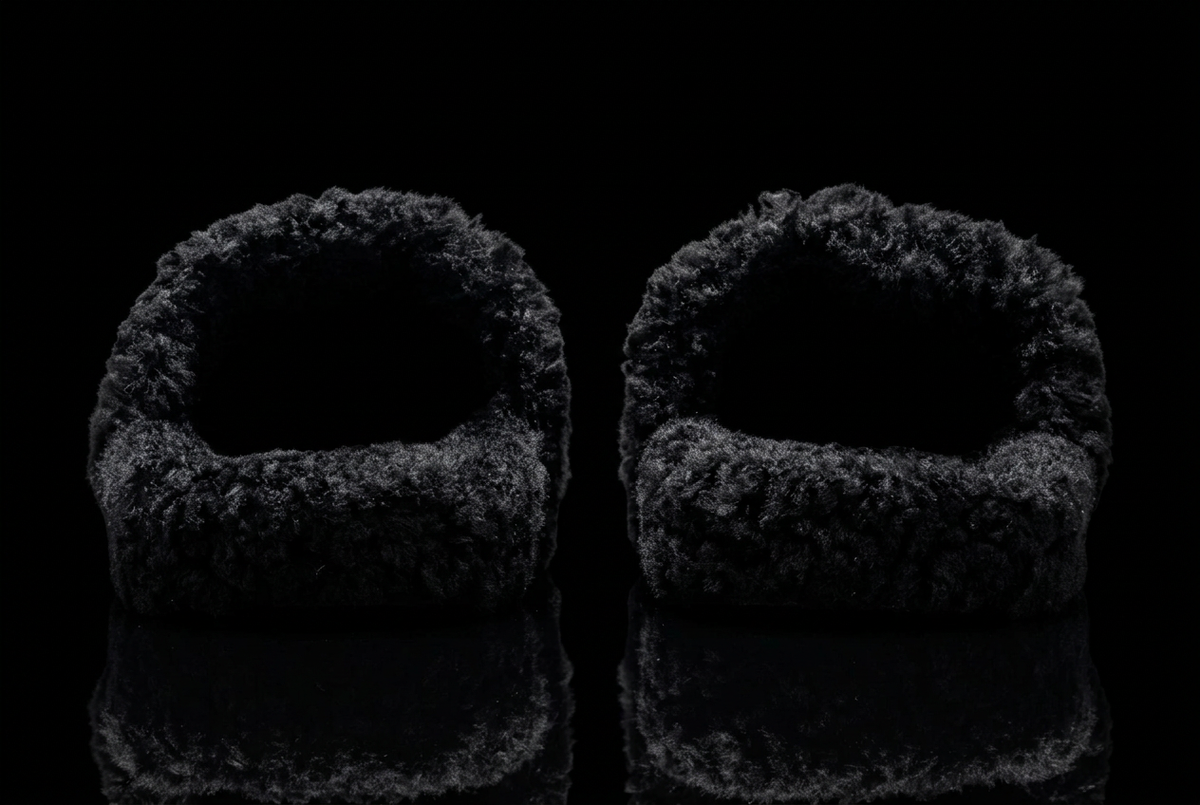 Balenciaga slides furry black