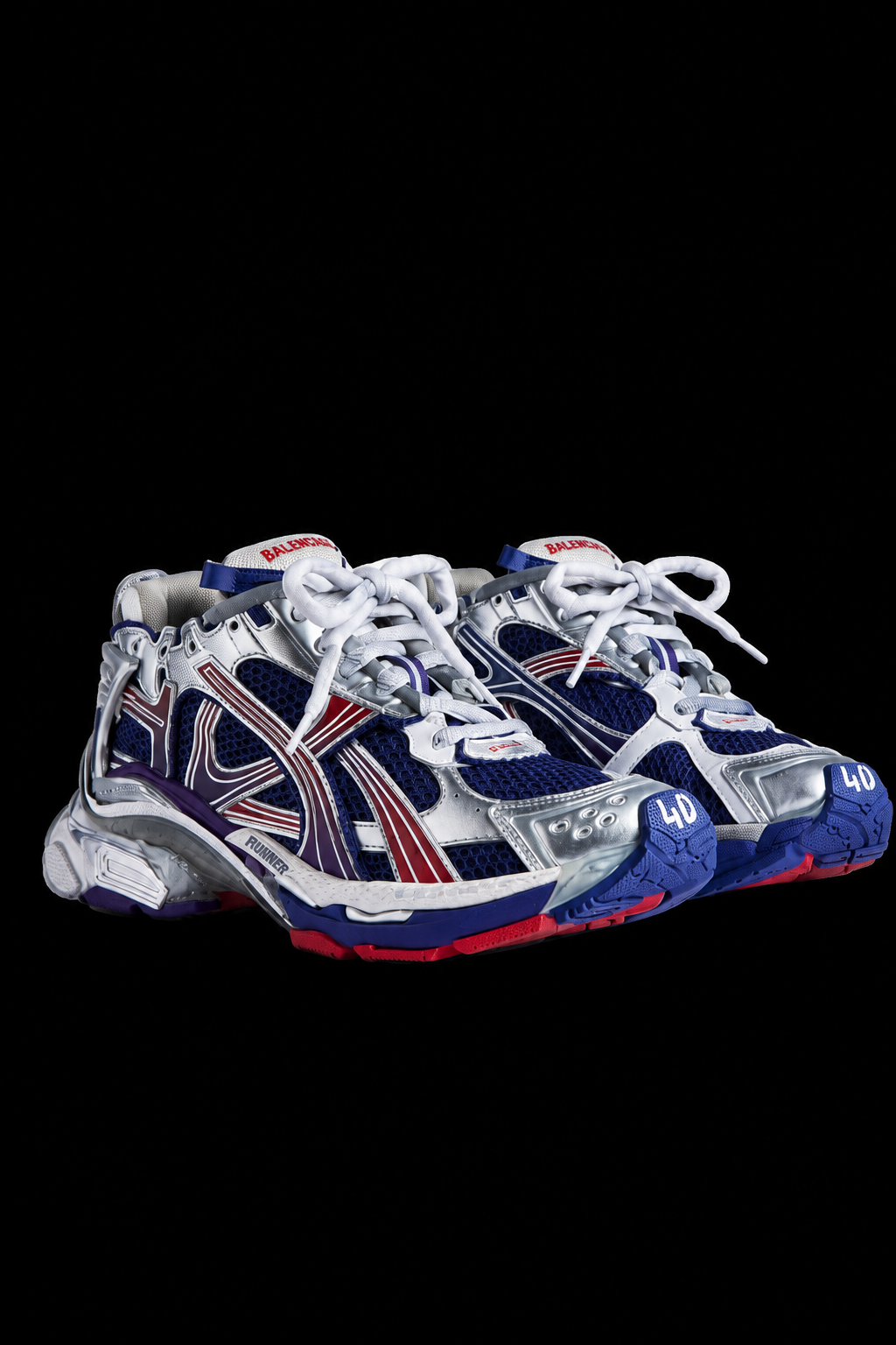 Balenciaga Men's Runner Gradient Sneaker in Navy/red/grey