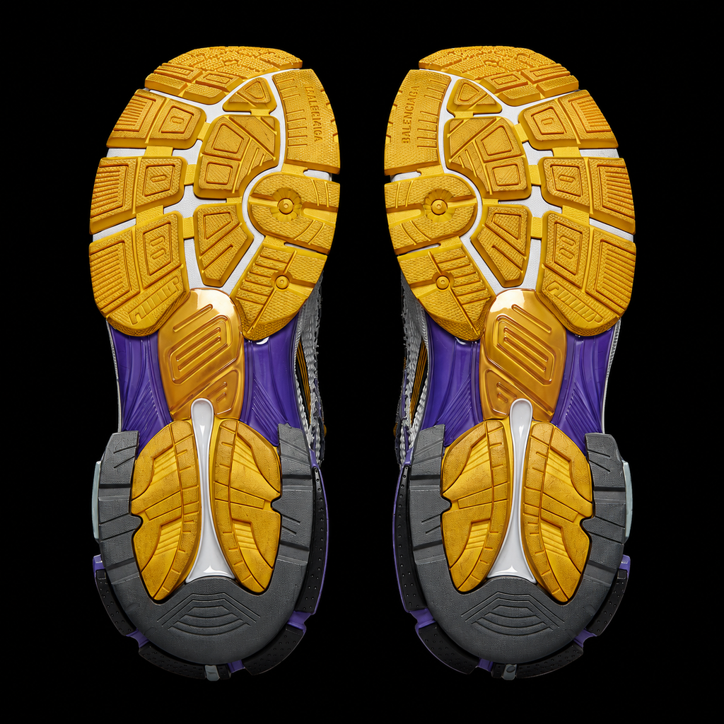 Men's Runner Sneaker in Purple/orange/grey