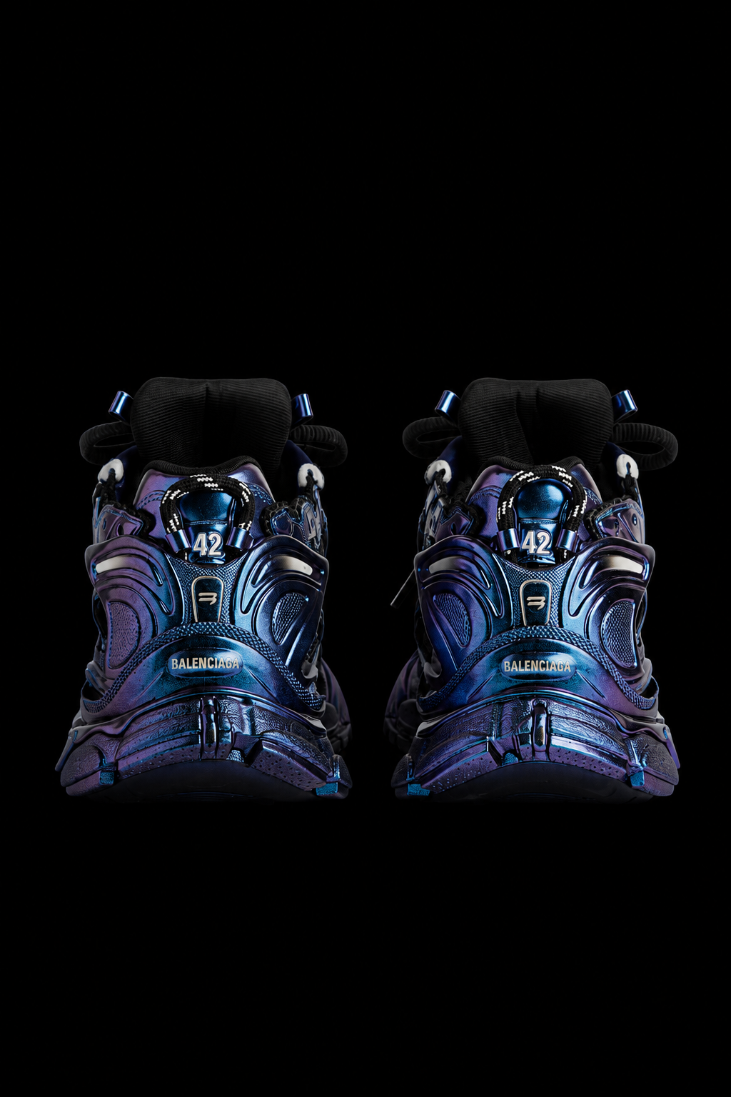 Balenciaga Men's Runner Iridescent Sneaker in Blue