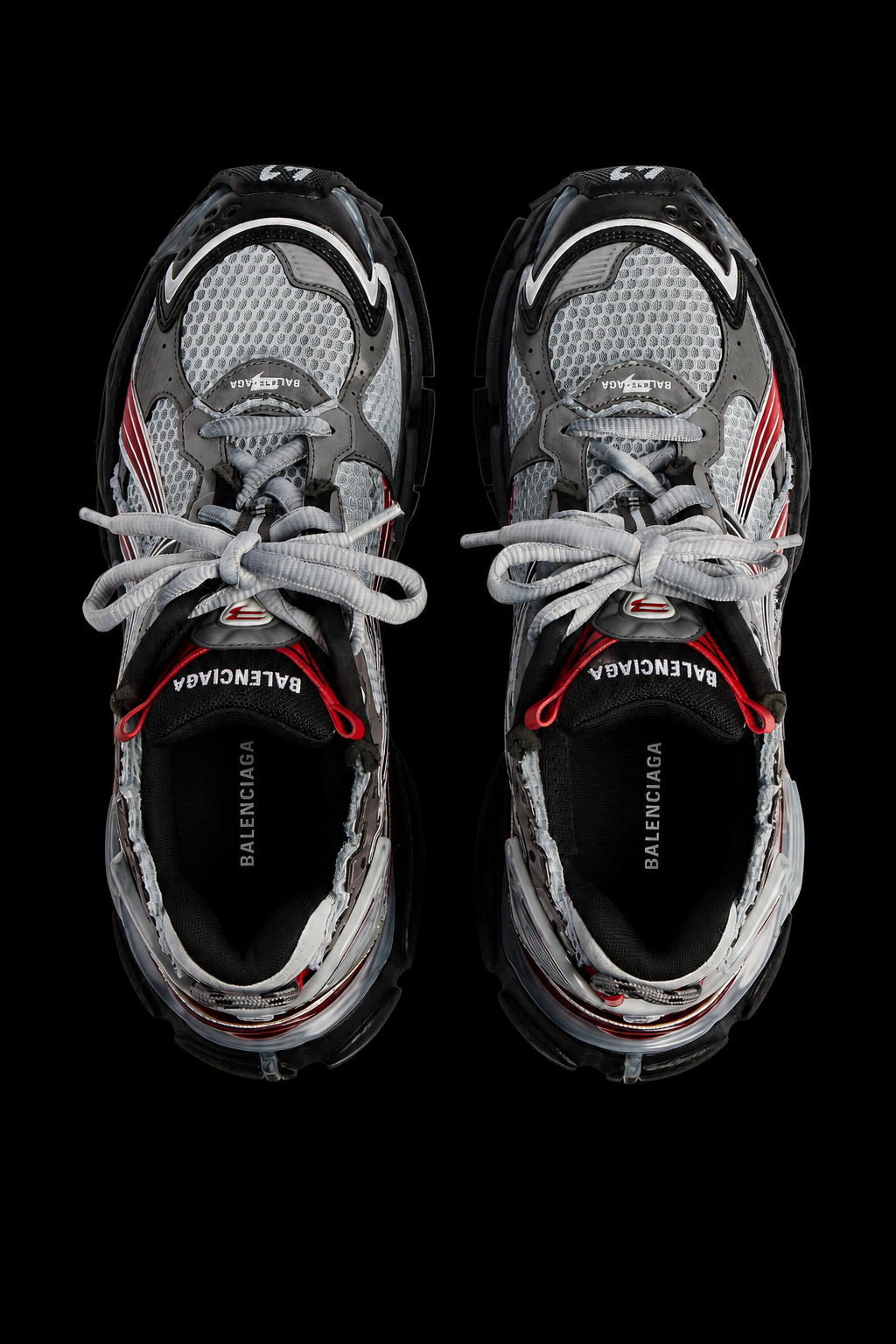 Balenciaga Men's Runner Gradient Sneaker in Grey/red/black