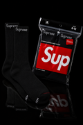 Supreme x Hanes Crew Socks (4 Pack) 'Black'