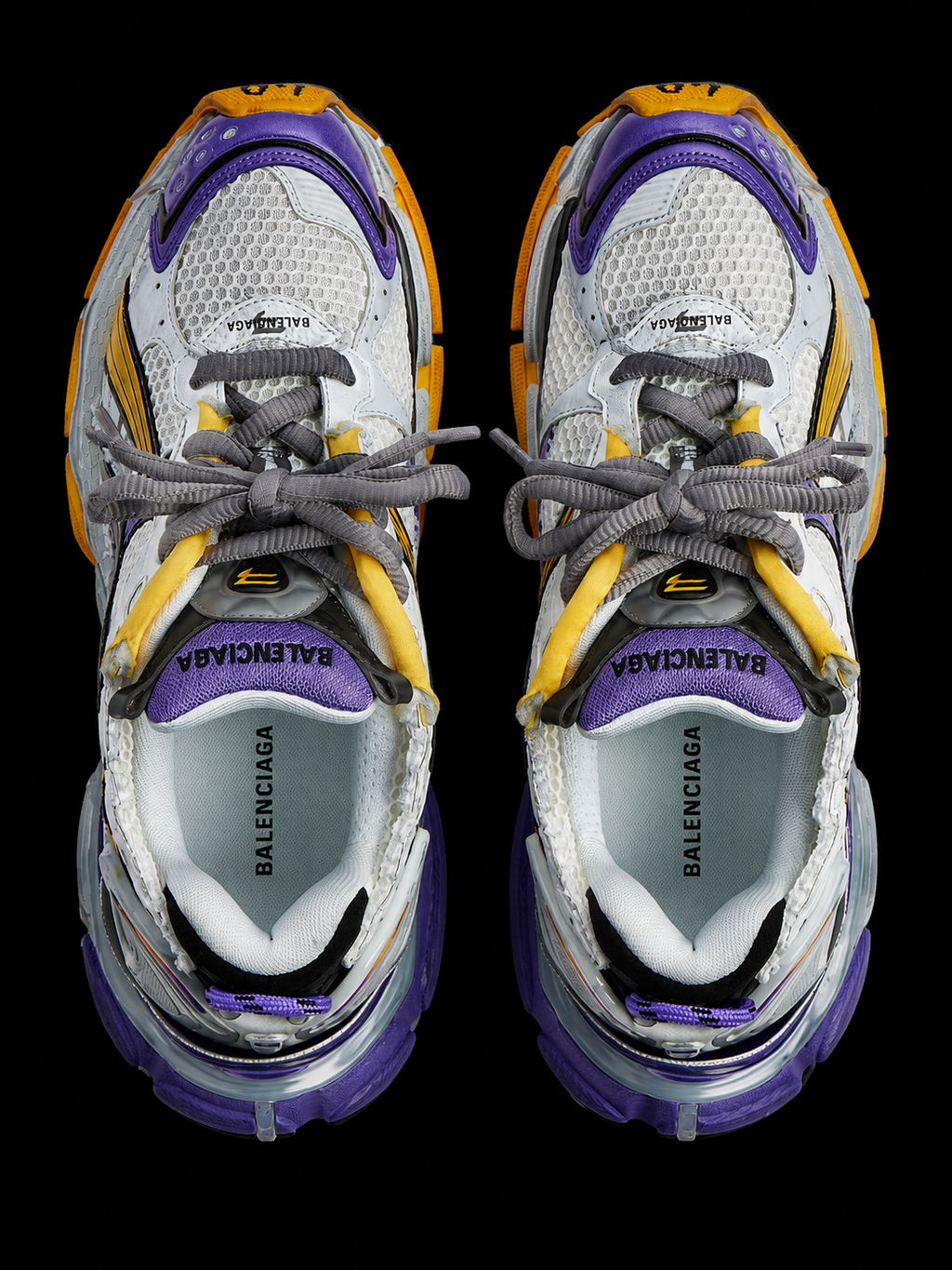 Men's Runner Sneaker in Purple/orange/grey