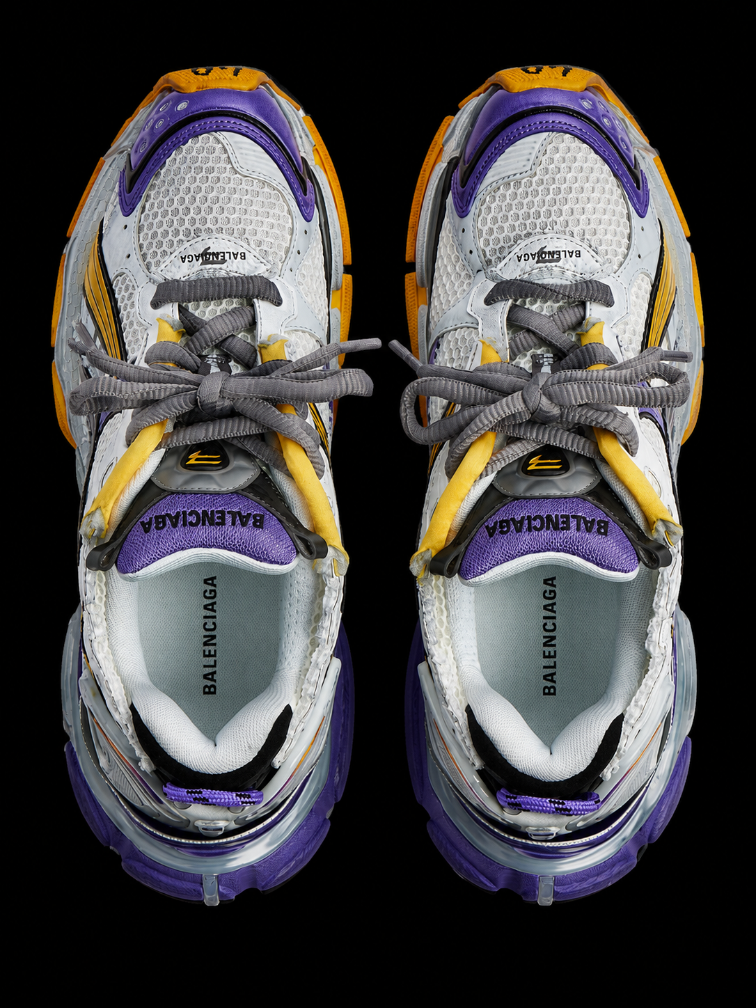 Men's Runner Sneaker in Purple/orange/grey