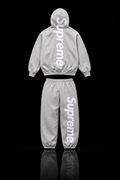 Supreme Satin Appliqué Grey/White Set