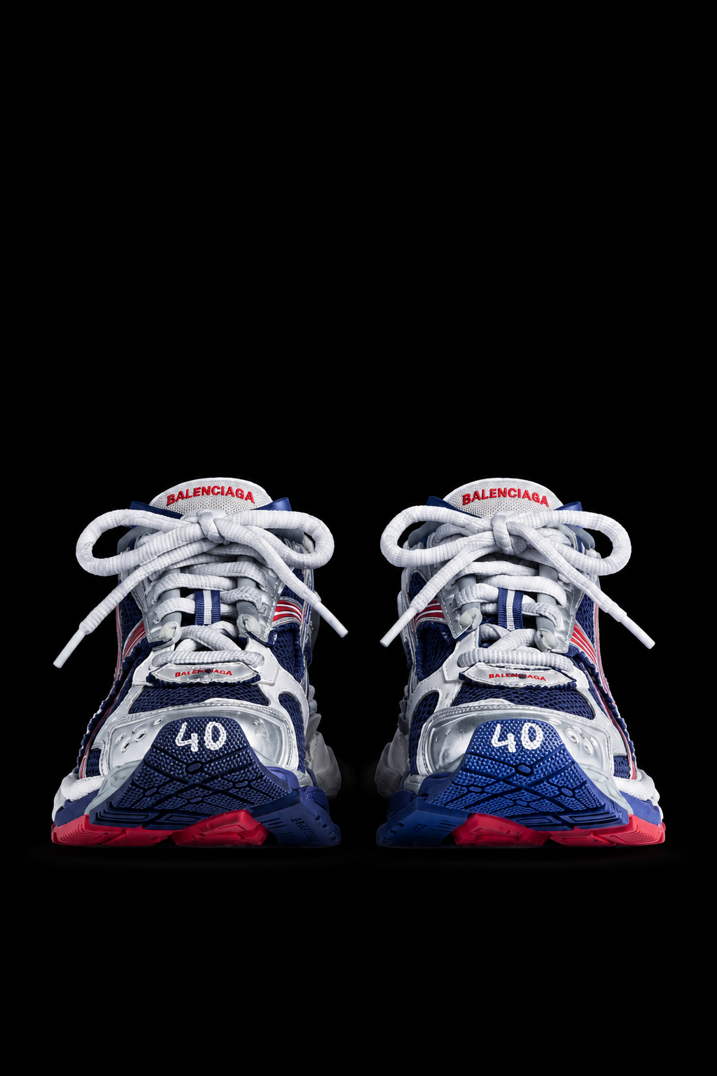 Balenciaga Men's Runner Gradient Sneaker in Navy/red/grey