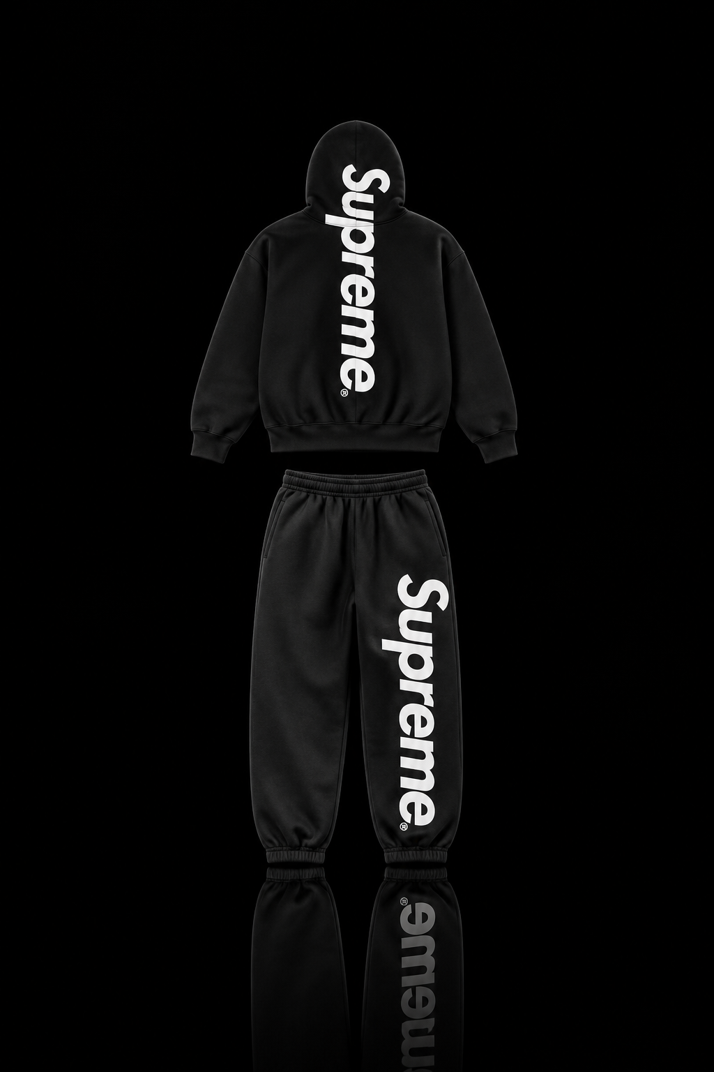 Supreme Satin Appliqué Black/White Set