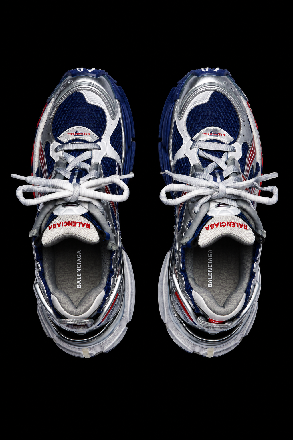 Balenciaga Men's Runner Gradient Sneaker in Navy/red/grey