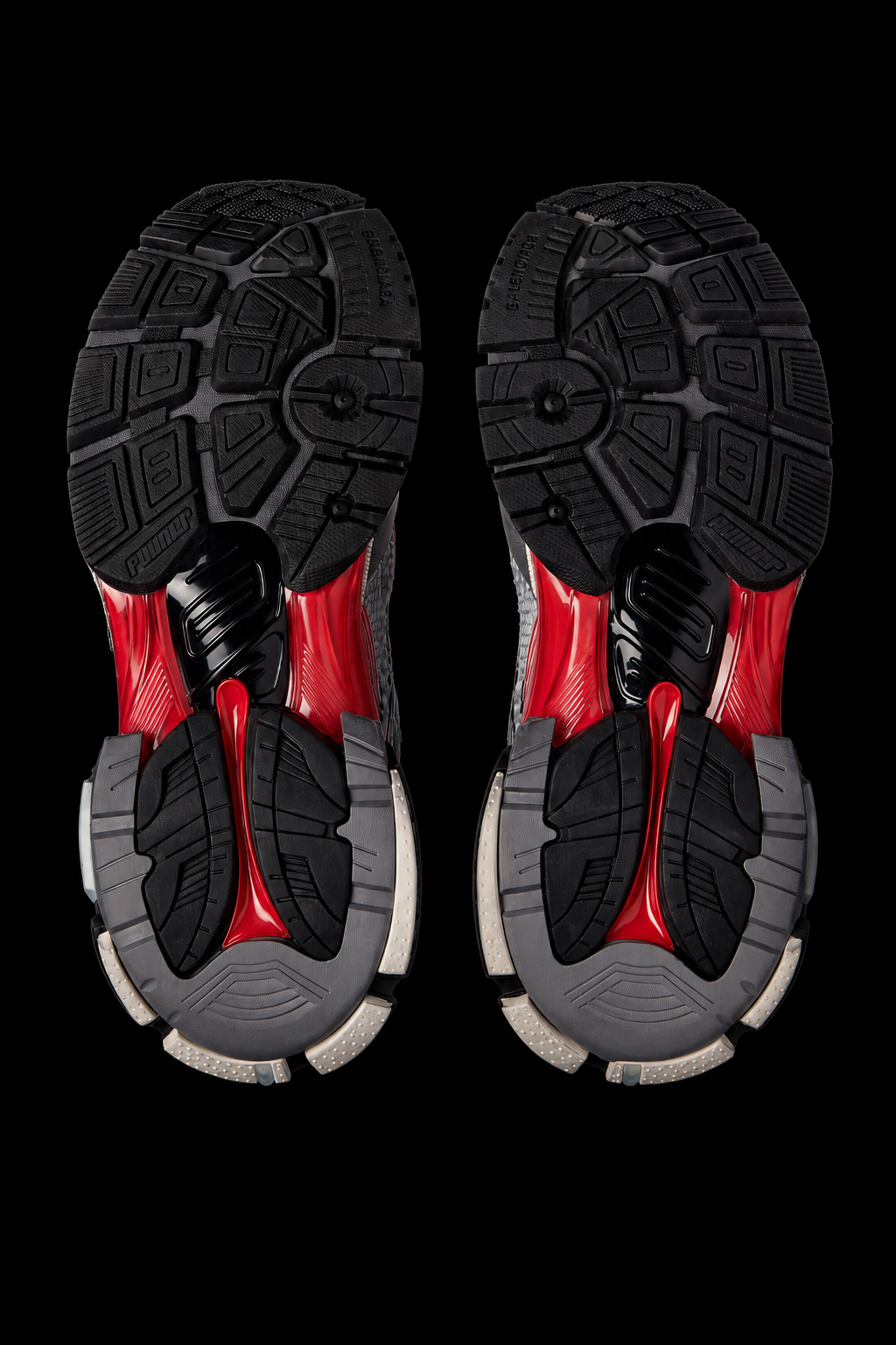 Balenciaga Men's Runner Gradient Sneaker in Grey/red/black