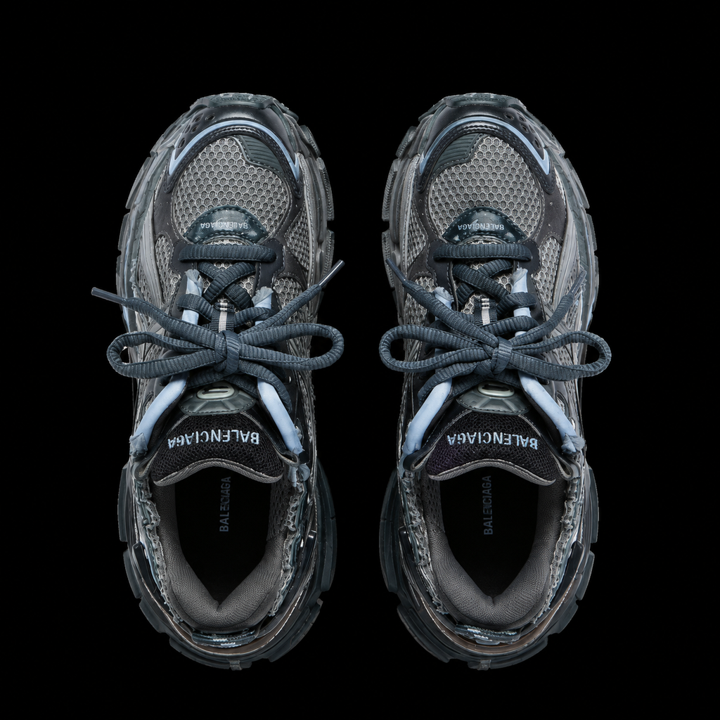 Balenciaga Men's Runner Sneaker in Grey/navy/light Blue