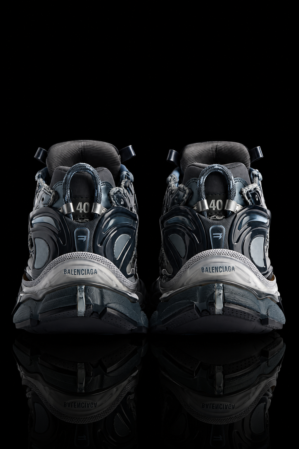 Balenciaga Men's Runner Sneaker in Grey/navy/light Blue